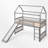 Twin Size Low Loft Bed With Slide-1225397235