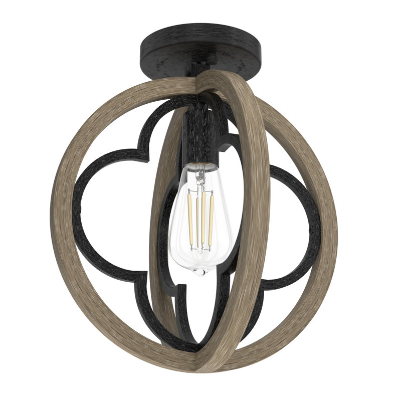 Gablecrest French Oak 12" Globe Pendant Light