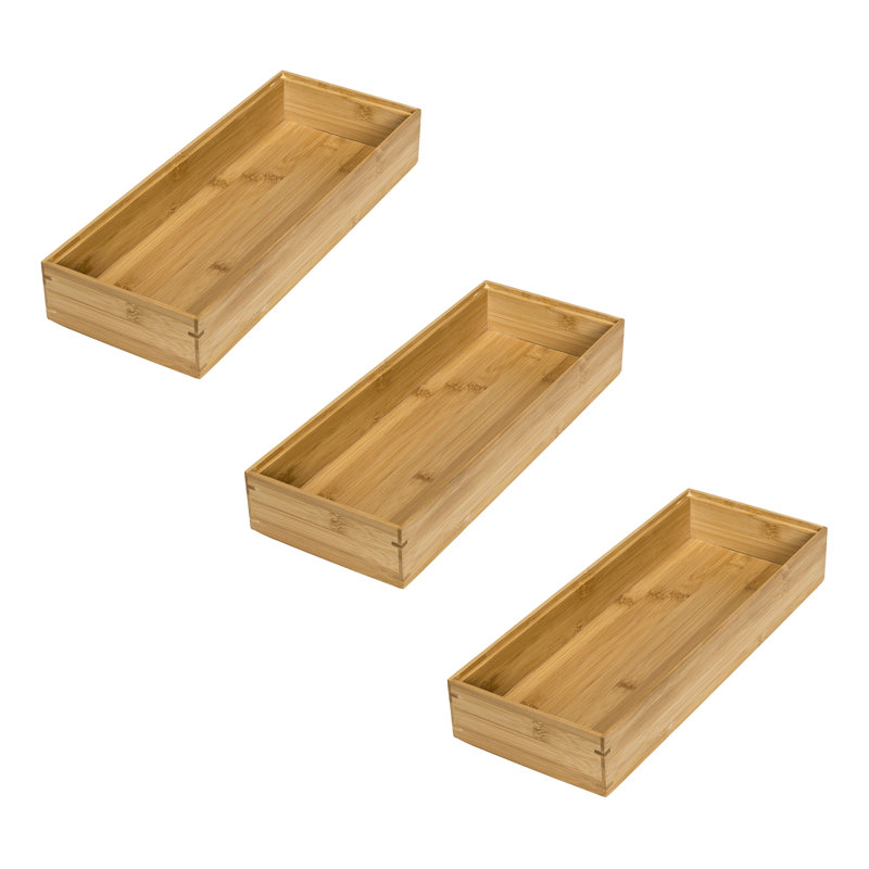 Harkness Bamboo 3 Piece Drawer Organizer Set