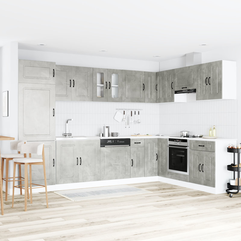 Kalmar Kitchen Cabinet Kalmar, Concrete Grey