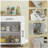 Kitchen Island with Storage, Rolling Kitchen Trolley with Power Outlets and USB Ports, Microwave Rack with Towel and Spices Shelf, White-30889026