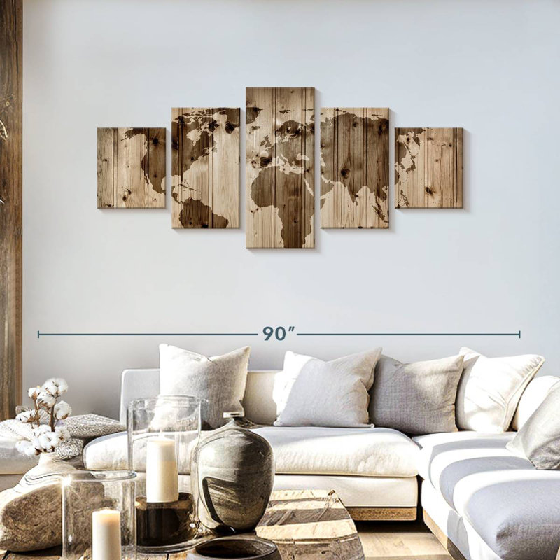 Bois brun brun ivoire, H 30 po x l 68 po