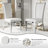 Glam White Velvet High Back Dining Chairs With Mirrored Silver Legs Set Of 2