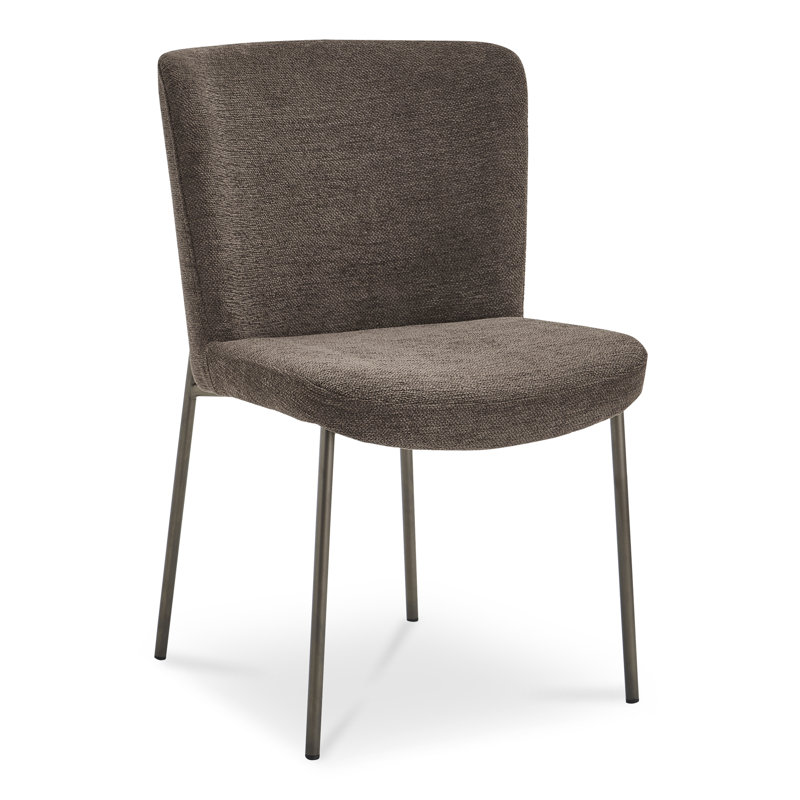 Early Upholstered Dining Chair, Dark Brown Polyester