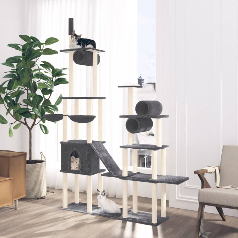 Cat Tree with Sisal Scratching Posts, Dark Grey