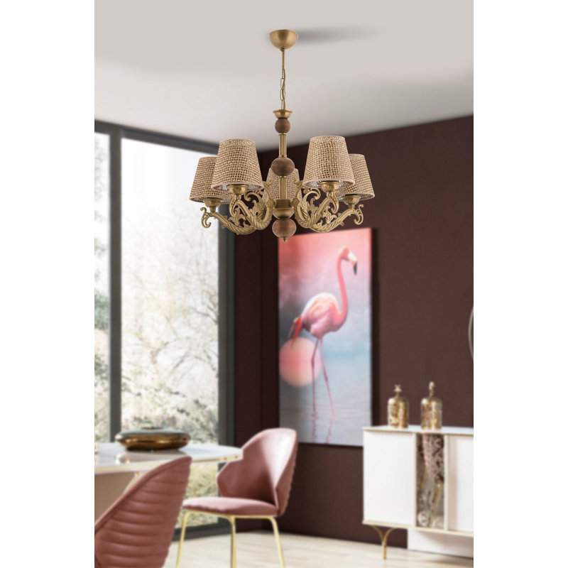 Chandelier, Or / naturel / blanc