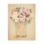 Art sur toile «Bachelor roses dans un vase peint II»-105629722
