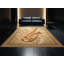Tapis oriental brun et beige à motif de saxophone Oweda lavable à la machine-1208196995