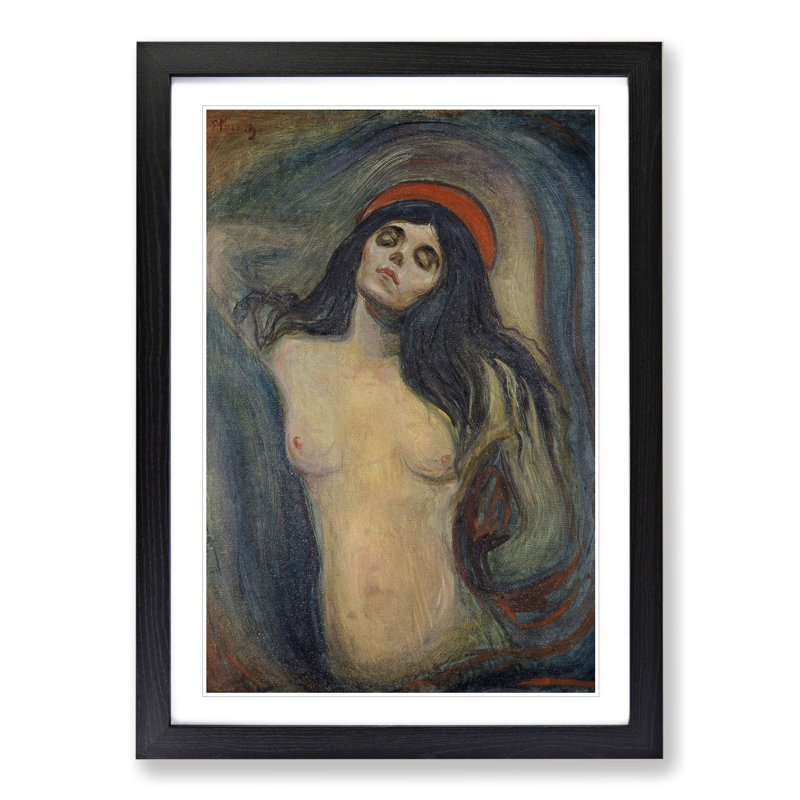 Madonna Vol.2 by Edvard Munch - Picture Frame Painting, Black Framed, 36cm H x 27cm W x 2cm D