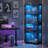 Designed Specifically For Toy, Book, And Collectible Items, This 65-Inch Black Corner Glass Display Case Features Four Shelves With Tri-Color Lighting And A Human Body Sensor.