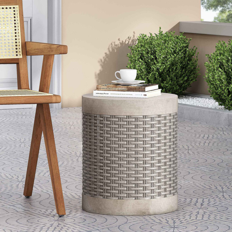 Table d'appoint d'extérieur ronde en béton