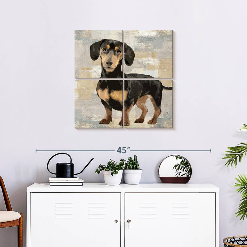 Portrait de teckel Brampt, H 26 po x l 26 po