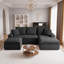 Canapé d'angle modulaire en forme de U de 235 cm (92,51 po), canapé à compression en chenille avec ressorts ensachés, canapé moderne à assise profonde pour salon, livré roulé et sans assemblage-513539448-513539451-513539452