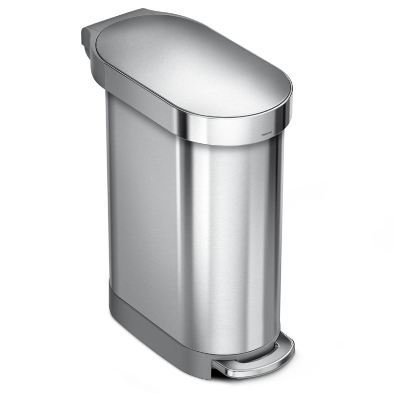 Simplehuman 45L Slim Pedal Bin, Brushed Stainless Steel