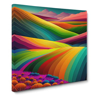 Rainbow Color Field Painting - Wrapped Canvas - Framed Print