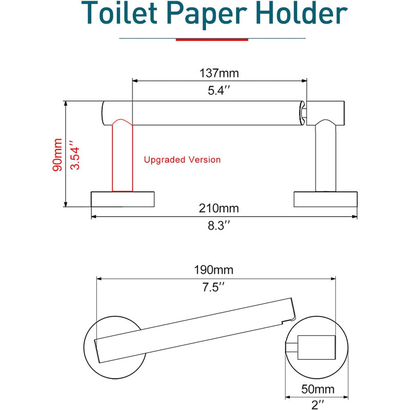 Pivoting Wall Mount Toilet Paper Holder, White
