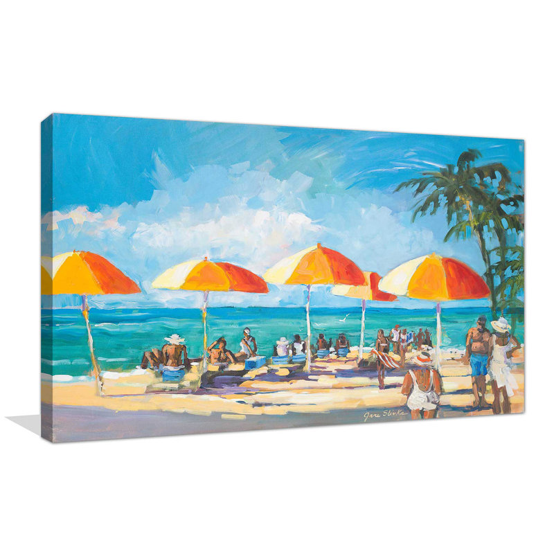 «Sunny Daze» par Jane Slivka - Peinture, Toile tendue, H 28 po x l 48 po x P 1,5 po