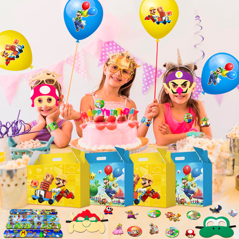 Super Mario Party Favors, 100 pièces Mario Bros Party Favors