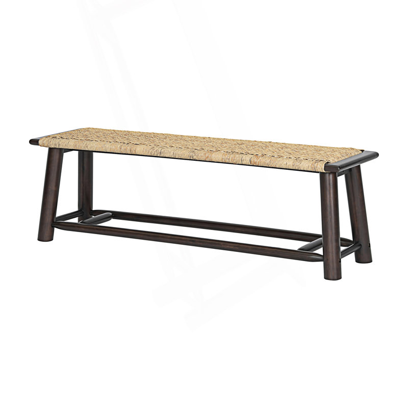 Banc en rotin style campagne moderne, Noyer