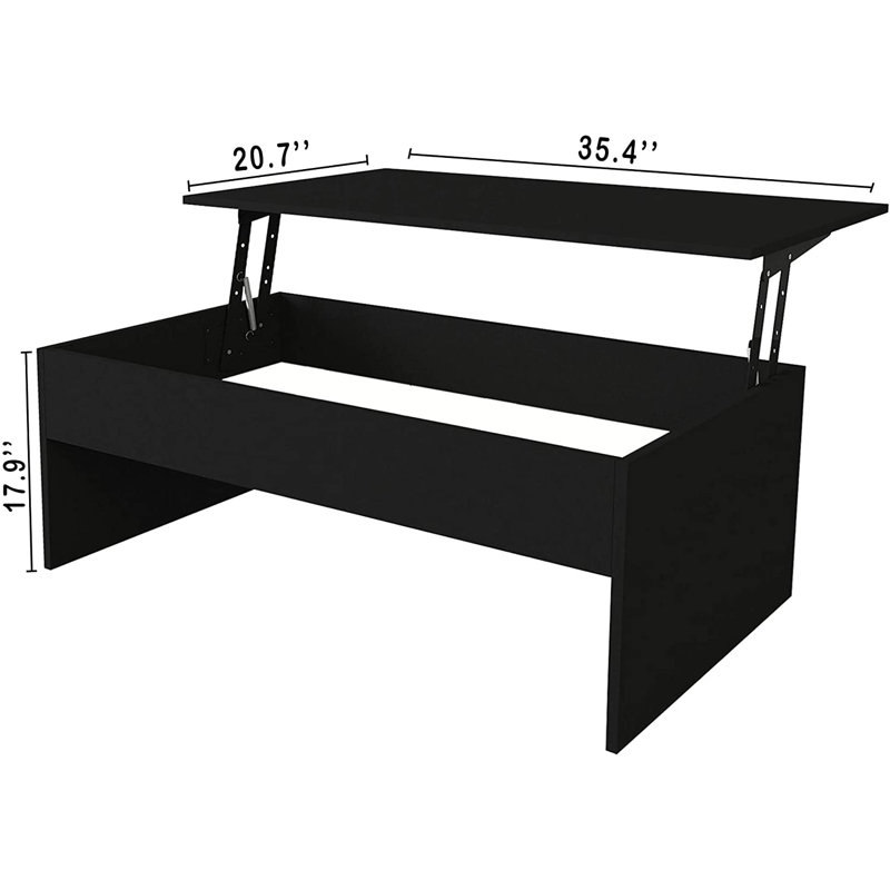 Table basse extensible avec rangement Kayben, Noir