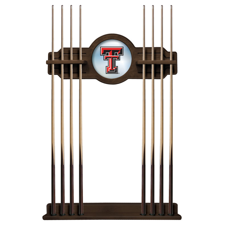 NCAA Holland Bar Stool Wood Pool Cue Rack, Southwestern, Texas Tech Red Raiders