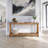 60" Narrow Natural Brown Solid Wood Console Table-529385080