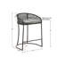 Woven Counter Stool 25": Upholstered Seat, Iron Metal Base, Low Back, For Kitchen Island, Dark Gray Design 25" Stool: Cushioned Rope , Base With Flared Arms, 300 Lb Weight Capacity, Appealing Instance