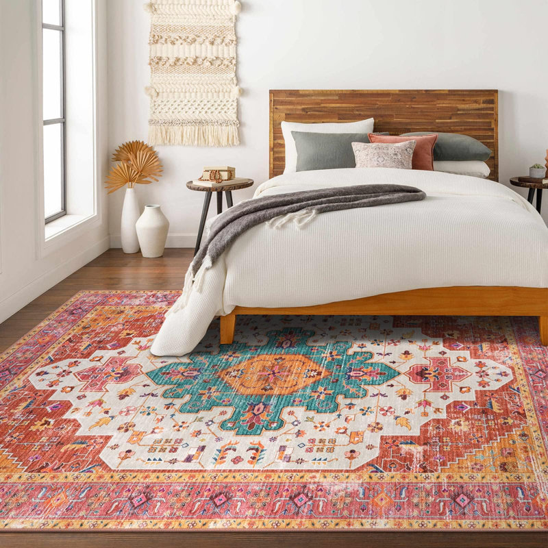 Floral Area Rug, Rectangle 240 x 340 cm, Pink