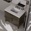 Ensemble de meuble-lavabo simple avec comptoir en quartz blanc et robinet