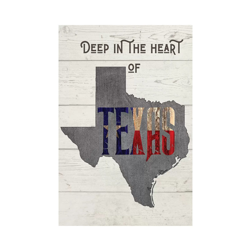 Deep In The Heart Of Texas - Version 2 - Print on Canvas, Wrapped Canvas, 66.04 cm H x 45.72 cm W x 1.91 cm D