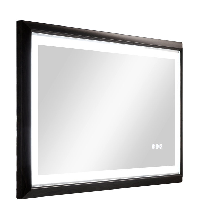 40 X 24 Inch LED Bathroom Mirror With Aluminum Frame, Wall Mounted Vanity Mirror, Anti-Fog, Memory, 3 Colors, Stepless Dimmable
