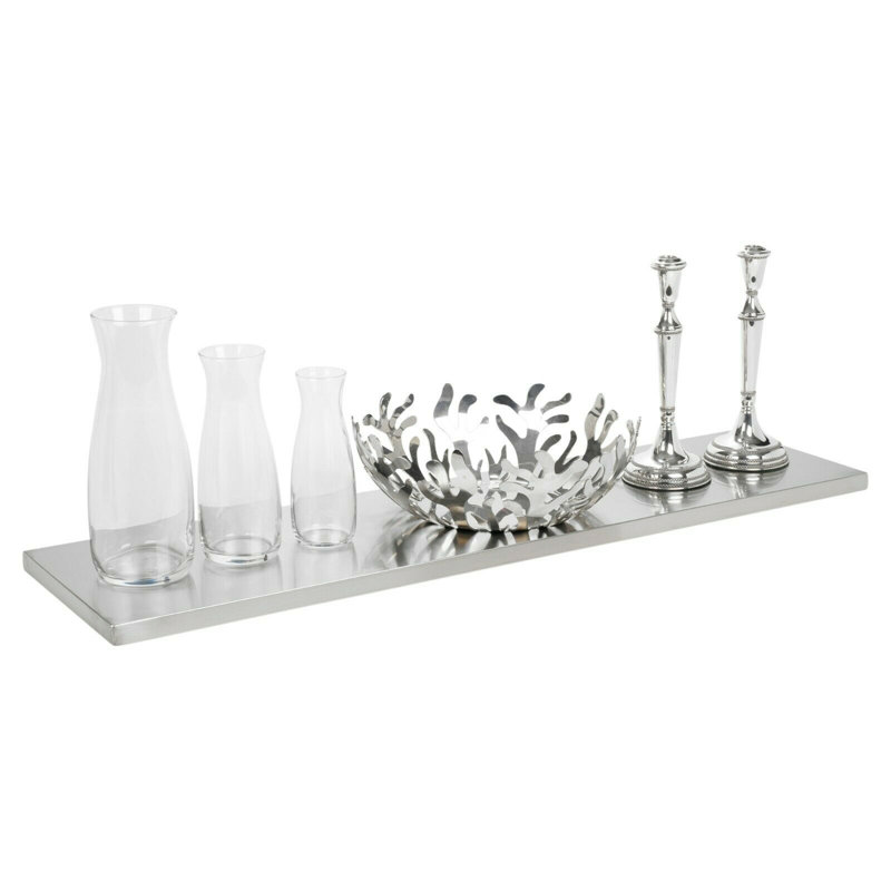 Bahiyah Floating Shelf, 2cm H x 90cm W x 23.5cm D, Grey