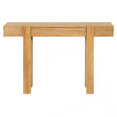 Rustic Minimalist Console Table With Hidden Drawer And Built-In Power Outlet