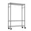 Portant à vêtements sur roulettes robuste - garde-robe autoportante en métal avec 1 tringle réglable, organisateur de garde-robe peu encombrant-760079443
