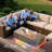 42" Propane Gas Fire Pit Table 50,000 Btu With Rgb Light And Tank Storage Table-1016980342