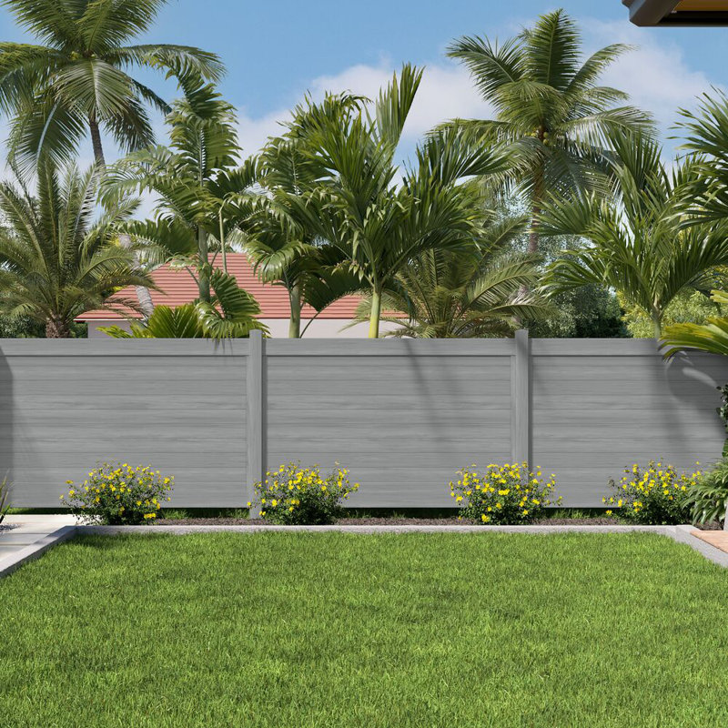 Driftwood Gray Vinyl Privacy Fence Panel Kit, 6 ft. x 8 ft.