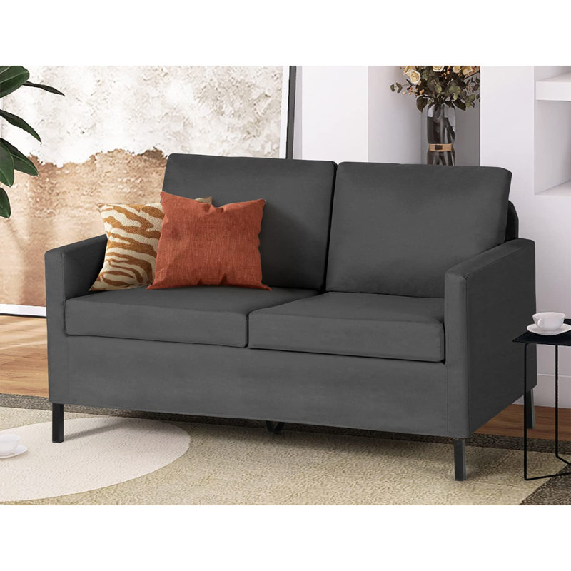 Jimeny Upholstered 50.78'' Sofa, Dark Grey