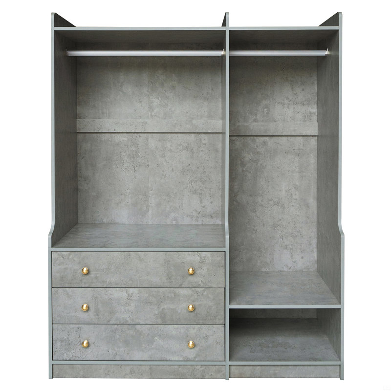 Rangement ouvert pour garde-robe en bois