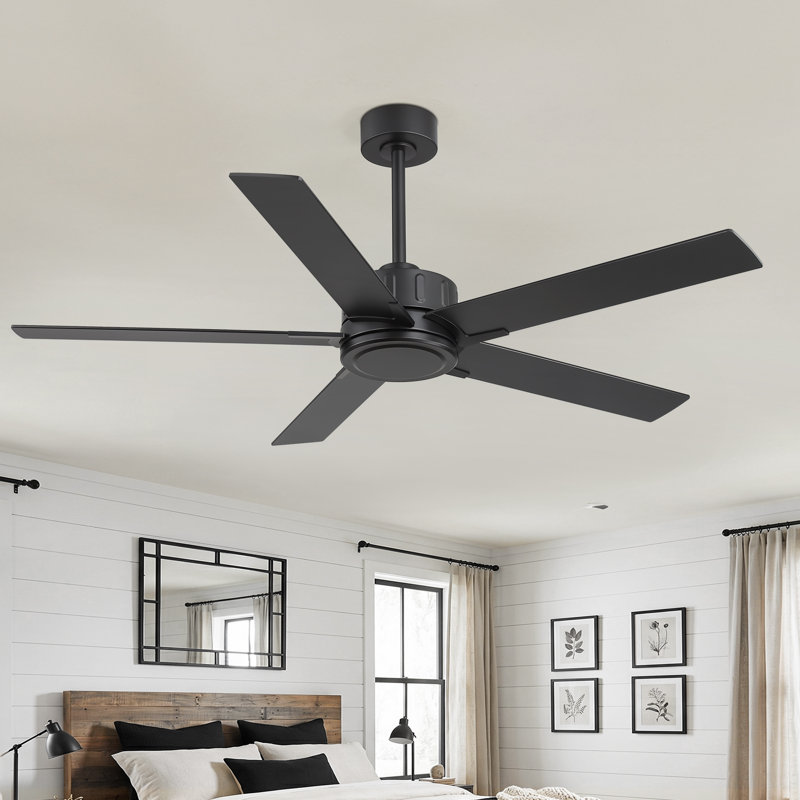 56" Modern Ceiling Fan Without Light with Remote Control, Reversible DC Motor, 6-Speed Indoor Ceiling Fan for Bedroom, Living Room & Patio