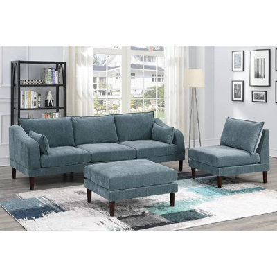 5 Piece Mineral Morgan Fabric Living Room Set