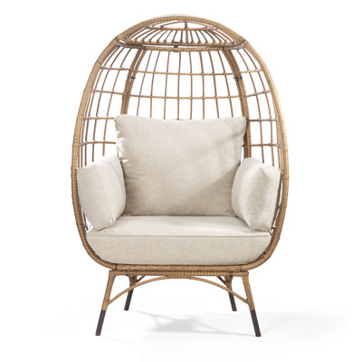 Bayou Breeze Cuccia Egg Patio Chair with Cushions & Reviews | Wayfair