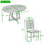 Ensemble de salle à manger extensible 5 pièces avec chaises rembourrées et rallonge-1323495932