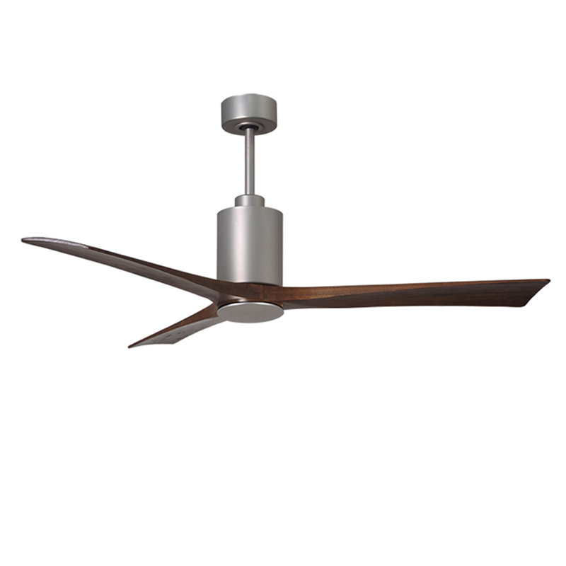Patricia LED Downrod Ceiling Fan, Brushed Nickel, Walnut Tone, 42"