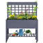 41" Raised Garden Bed With Trellis On Wheels, Wooden Elevated Planter Box With Legs And Bed Liner, For Flowers, Herbs & Vegetables, Gray