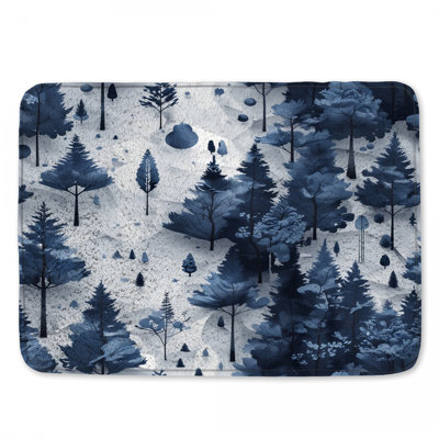 Blue Forest Landscape Bath Mat