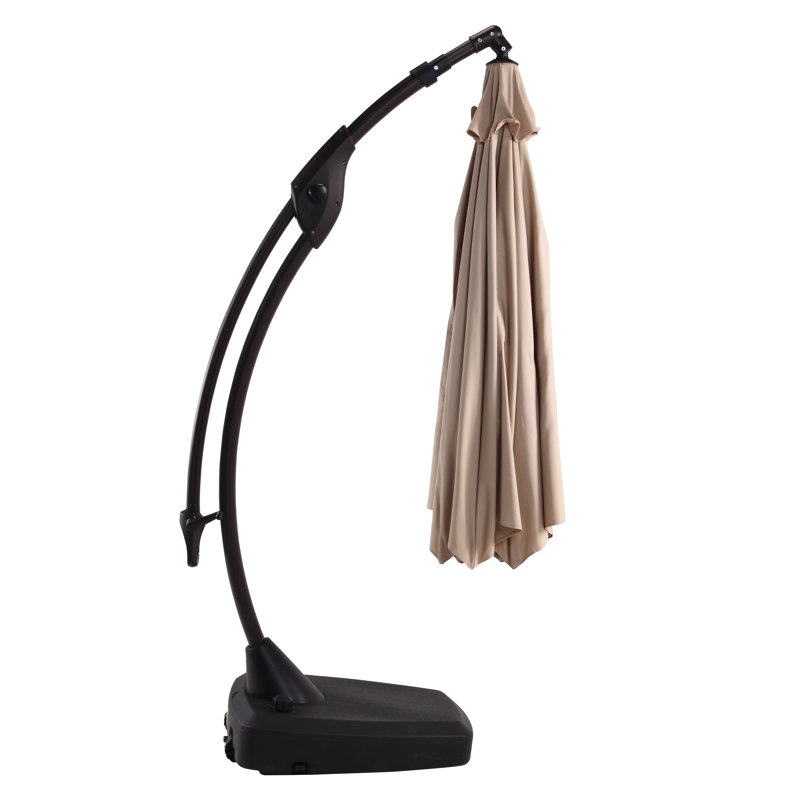Parasol en porte-à-faux octogonal Kimolos, Beige, H 108 po x l 144 po x P 144 po