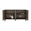 Buffet contemporain 4 portes en noyer jacobin 60 po Novara-2086997120