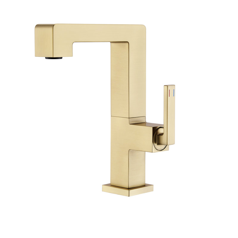 Robinet de salle de bain à un trou, Or brossé, Système de drainage non compris