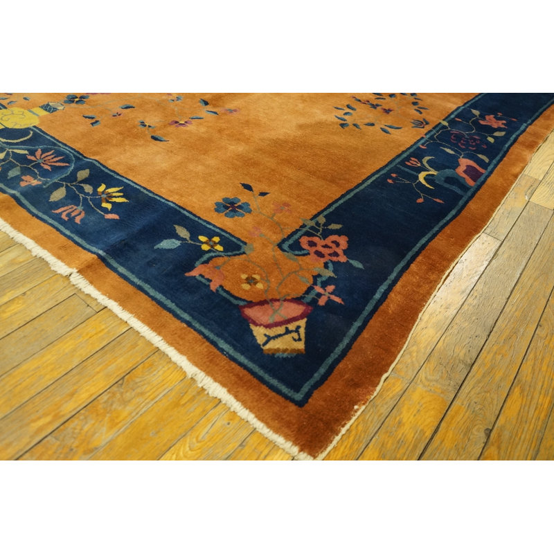 Classic Minimalist Antique Small Size Chinese Art Deco Rug