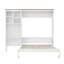 Grand lit escamotable avec bureau, armoire de rangement et appliques murales, lit escamotable pliable peu encombrant pour bureau à domicile et chambre d'amis, blanc